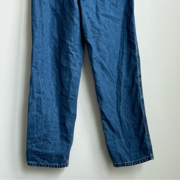 Uniqlo Wide Fit Tapered Leg Jeans Unisex Size 30 High Rise 100% Cotton 65 Blue - Picture 13 of 15